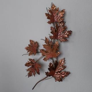 Vintage Mid Century Brass Maple leaf Wall Deco(B284)