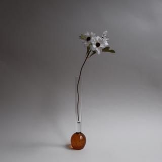 Vintage 1950s bubbles glass flower vase (B307)/ビンテージ バブル