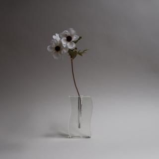 Vintage Clear Glass Flower Vase/ Pen Holder (B313)