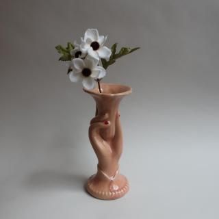Vintage 1940s Shawnee Pottery Hand Motif Flower Vase (B328)