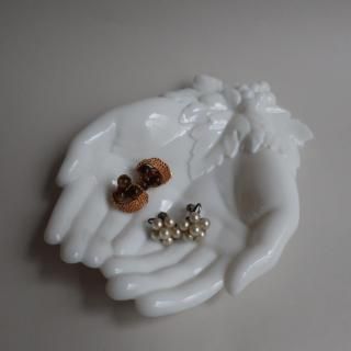 Vintage Westmoreland Milk Glass Hand Motif Soap Dish Trinket Jewelry Holder(B340)