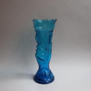 Vintage RARE Large Blue Hand Motif Flower Vase (B344)