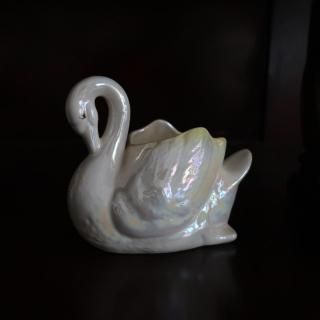 Vintage Swan Ceramic Flower Vase (B394)