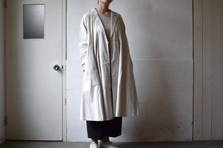 panel flare coatCOTTON TWILL BIO-WASH/ miho umezawa