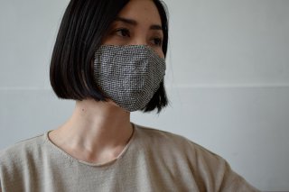 silk linen mask・秋冬仕様（千鳥格子） / miho umezawa