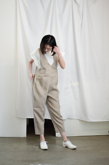 salopette pants（OXFORD LINEN）/ miho umezawa - TSUKURITE ONLINE STORE