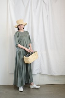 gathered skirt（LINEN JERSEY）/ miho umezawa