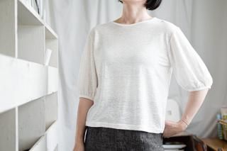 puff sleeve Tee（LINEN JERSEY）/ miho umezawa