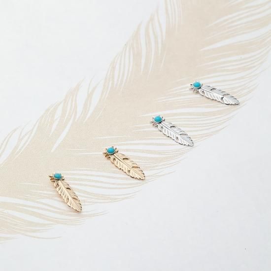 14kgf ターコイズ シングルフープピアス ピアス（フープ） MI.f