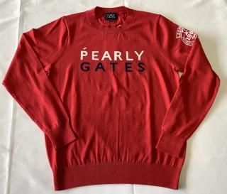 美品パーリーゲイツ　コットン ニットセーター　サイズ4 ネイビー／レッド パーリーゲイツ コットン ニットセーター サイズ4 ネイビー