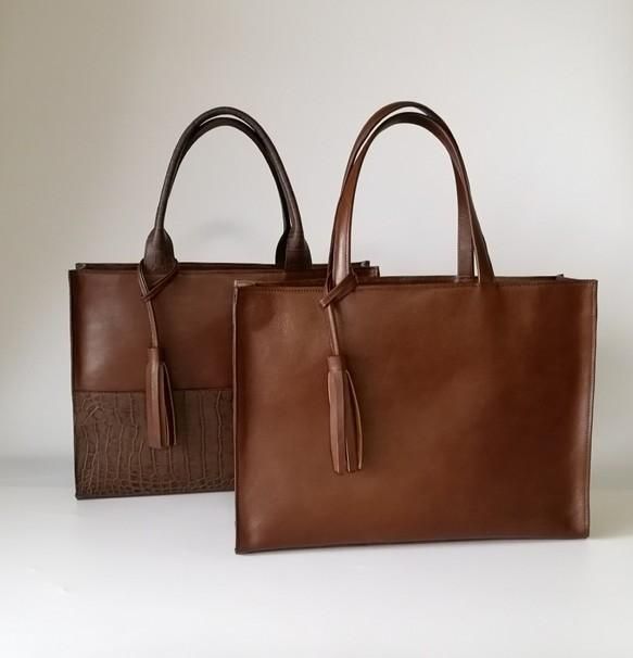 A4サイズしかくトートbag・外縫いver☆彡アンティークブラウン A4サイズしかくトートbag・外縫いver☆彡アンティークブラウン