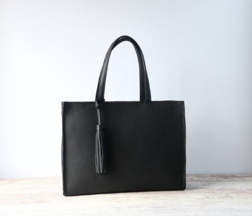 A4サイズしかくトートbag(ファスナー・外縫いver)☆彡ブラック・受注製作