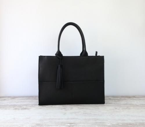 A4サイズしかくトートbag・ver2☆彡ブラック（スムース