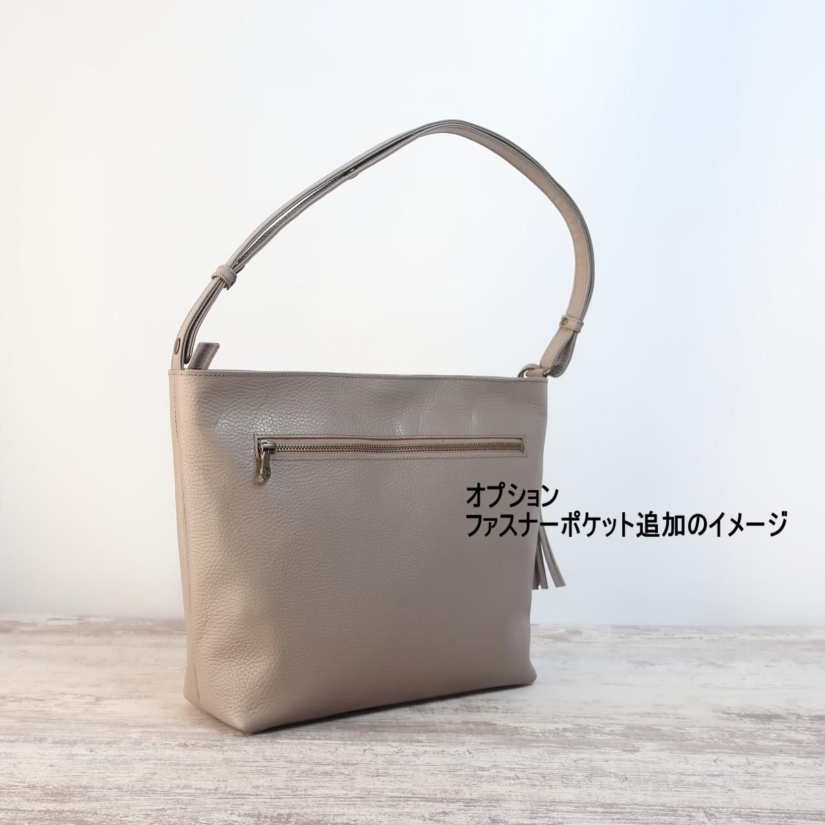 ソフト2WAYショルダーバッグ/ファスナーver☆彡グレージュ ソフト2WAYショルダーバッグ/ファスナーver☆彡グレージュ