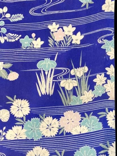 流水に季節の花々文様 錦紗縮緬 全通 袋帯」 - 正尚堂 流水に季節の花々文様 錦紗縮緬 全通 袋帯」 - 正尚堂