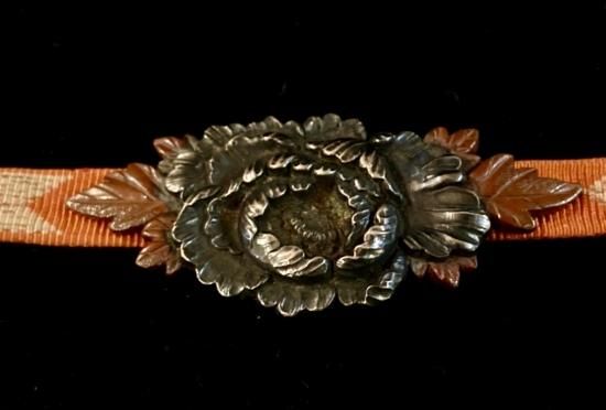 ブローチ◇象牙調 /大振り / バラ◇アイボリー 大正ロマン 帯留 根付 櫛 簪