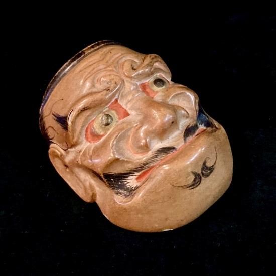 時代提げ物 時代木彫 ひょっとこ 面根付 M R3866