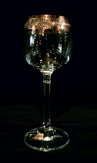 ☆ボヘミアクリスタル☆金彩ワイングラス ボヘミアクリスタル ワイングラス 2客」 (新品・未使用・共箱) - 正尚堂