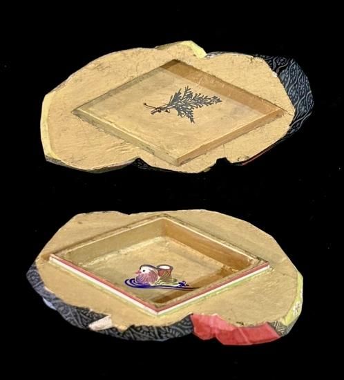 香盒（香合）夫婦雛 在銘 浮舟 彩色木彫り(共箱）」 - 正尚堂