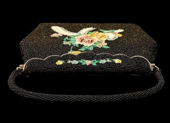 薔薇文様 アンティーク ビーズ・刺繍 バッグ - 正尚堂 薔薇文様 アンティーク ビーズ・刺繍 バッグ - 正尚堂