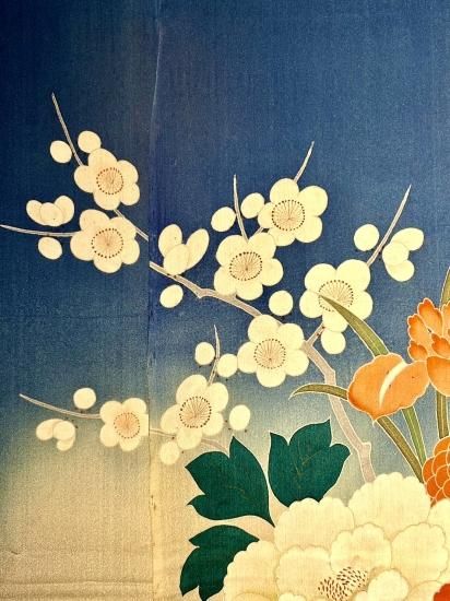 加賀友禅 花嫁のれん 花嫁暖簾 おしどり 手描き 花嫁のれん号