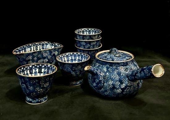 梅図 加藤利昌作 煎茶器揃い 清水焼 京焼」 - 正尚堂 梅図 加藤利昌作 煎茶器揃い 清水焼 京焼」 - 正尚堂
