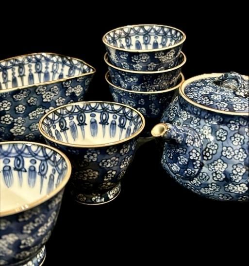 梅図 加藤利昌作 煎茶器揃い 清水焼 京焼」 - 正尚堂 梅図 加藤利昌作 煎茶器揃い 清水焼 京焼」 - 正尚堂