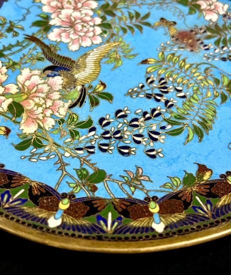 中国　明時代　花鳥文七宝　銅製　鉢　水指 中国 明時代 花鳥文七宝 銅製 鉢 水指