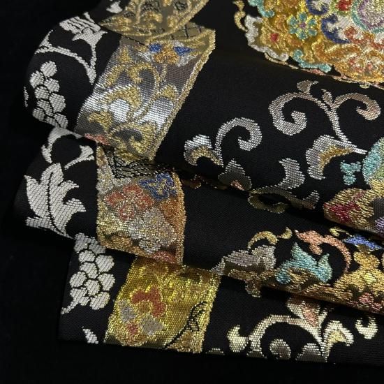環美術織物 笹蔓・鬘帯・法相華文様 六通 袋帯」(新品・仕立て上り