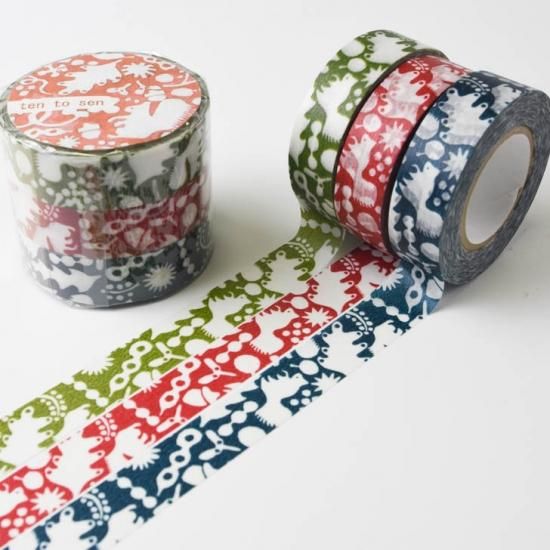 倉敷意匠計画室 マスキングテープ3色セット北の模様帖シリーズ リスの