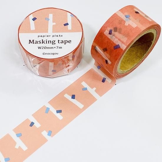 PAPIER PLATZ nocogou マスキングテープ 小枝サーモンピンク