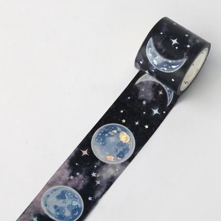 BGM マスキングテープ 箔押し 光る宇宙 BGM マスキングテープ スペシャル 箔押し 光る宇宙 月相