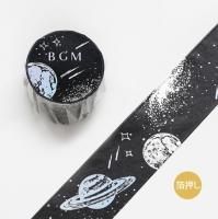 BGM マスキングテープ 箔押し 光る宇宙 BGM マスキングテープ スペシャル 箔押し 光る宇宙 月相
