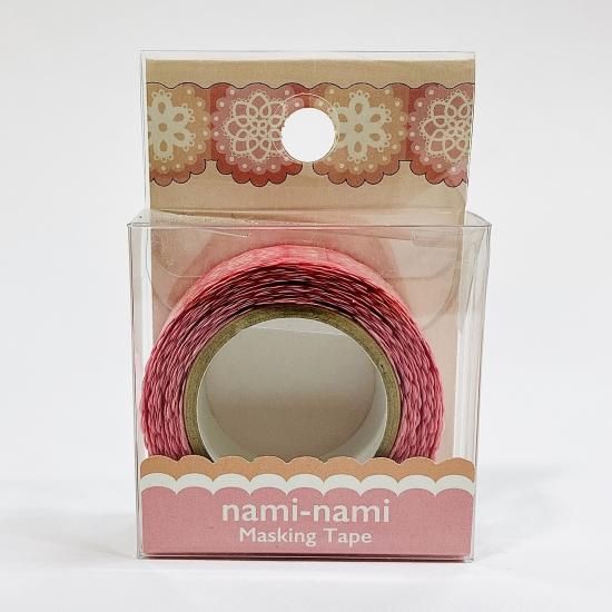 PINE BOOK ナミナミマスキングテープ レース・ピンク