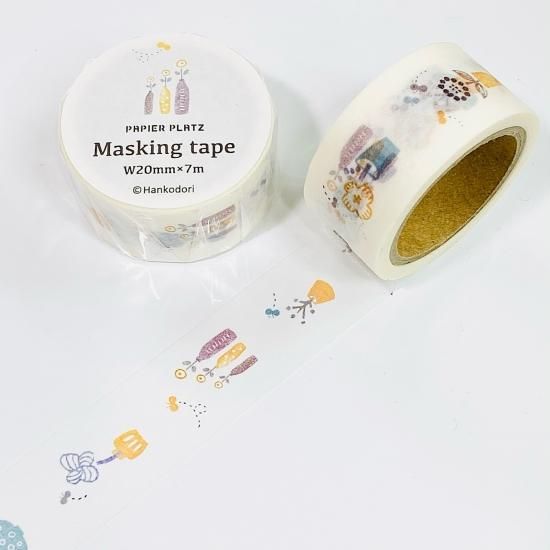 Papier Platz パピアプラッツ はんこどり マスキングテープ 花と花瓶 37 6