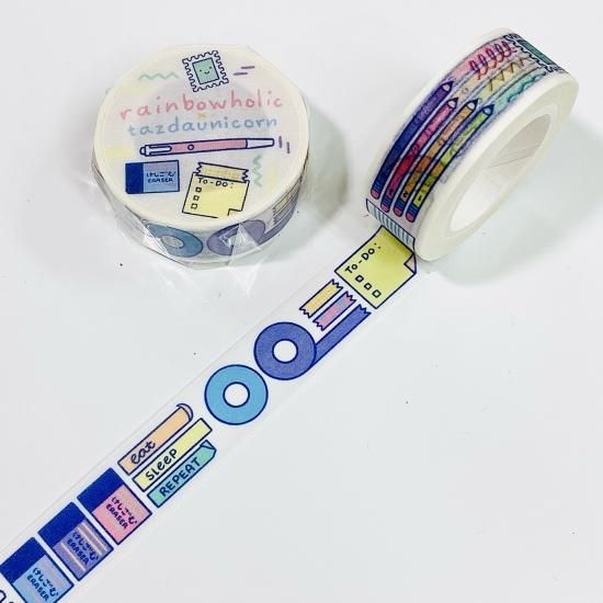 激安 超特価商店街  Rainbowholic(レインボーホリック)×Tazdaunicorn 文房具柄 テープ・マスキングテープ