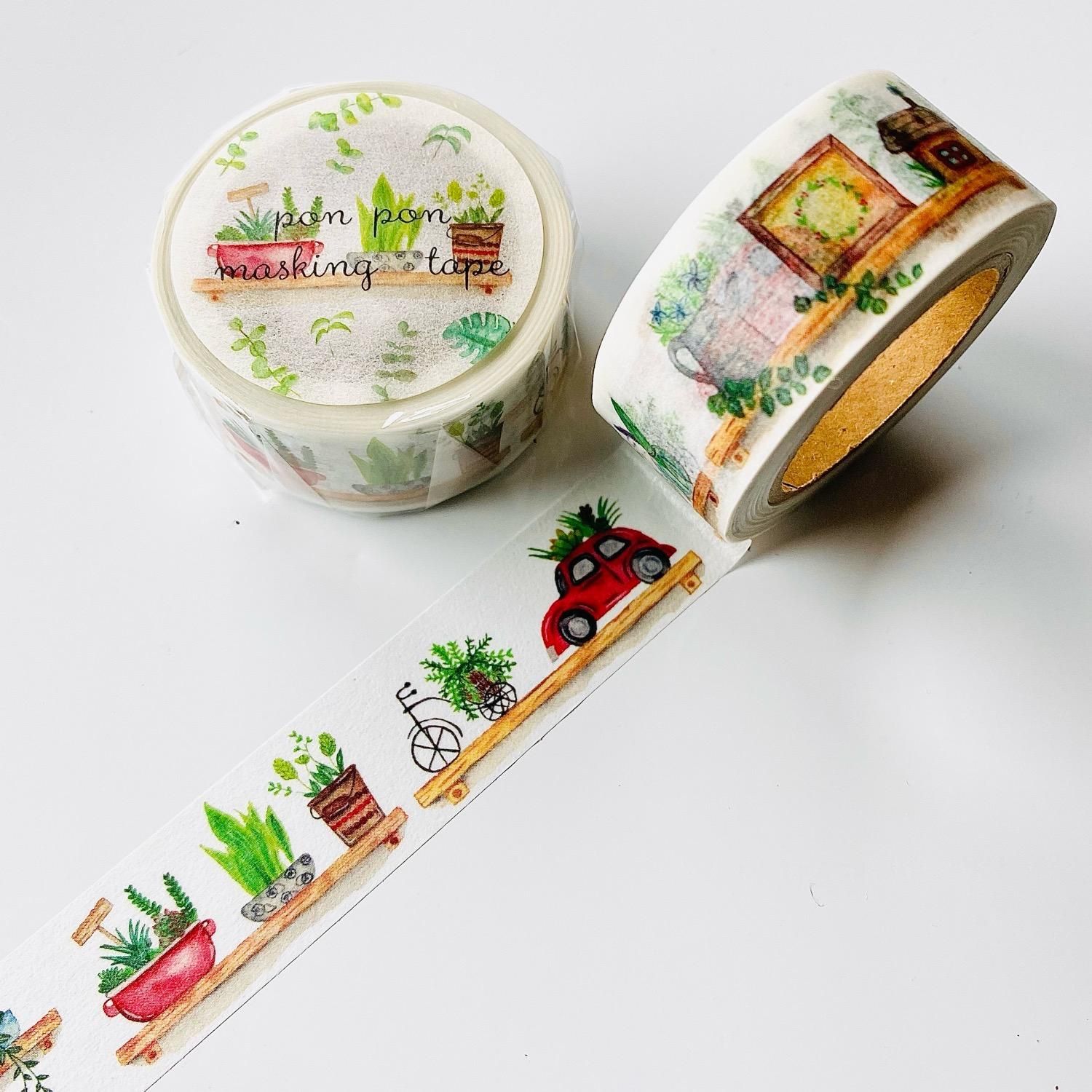 【巻き売り】国内作家 ponpon さん マスキングテープ ponpon マスキングテープ 菊のマム
