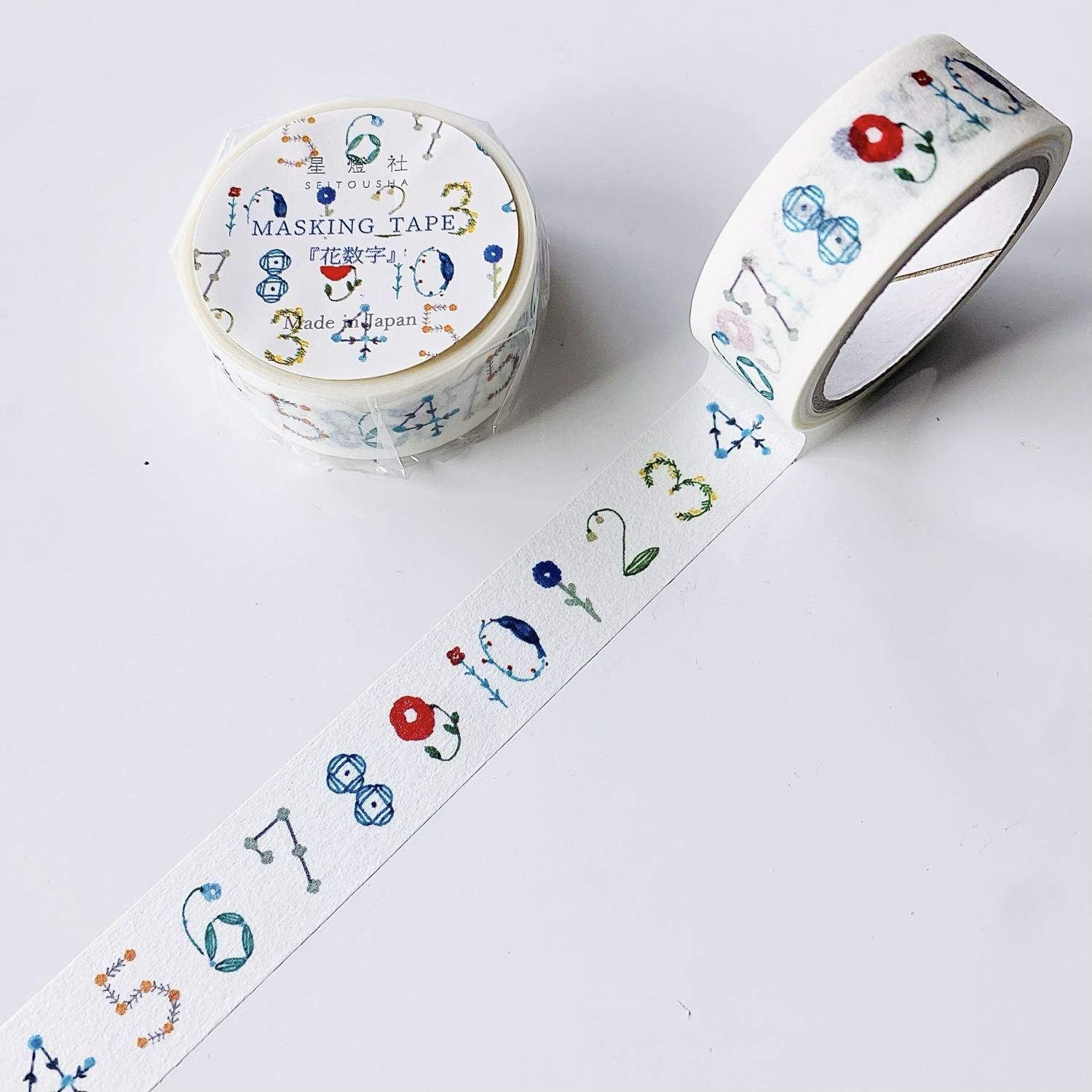 星燈社 マスキングテープ 花数字 うすあい MT5-008 星燈社 マスキングテープ 花数字 うすあい MT5-008