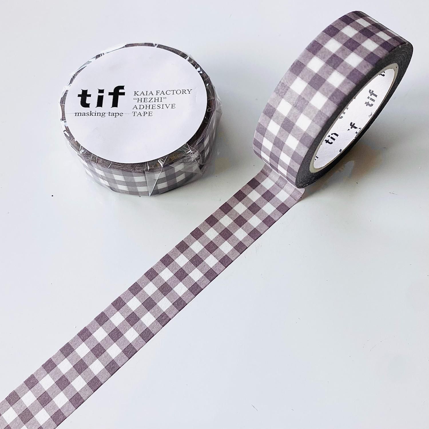 tif&deco マスキングテープ ギンガムチェック 灰紫 TIFJD-zb395-104 tif&deco マスキングテープ ギンガムチェック 灰紫 TIFJD-zb395-104