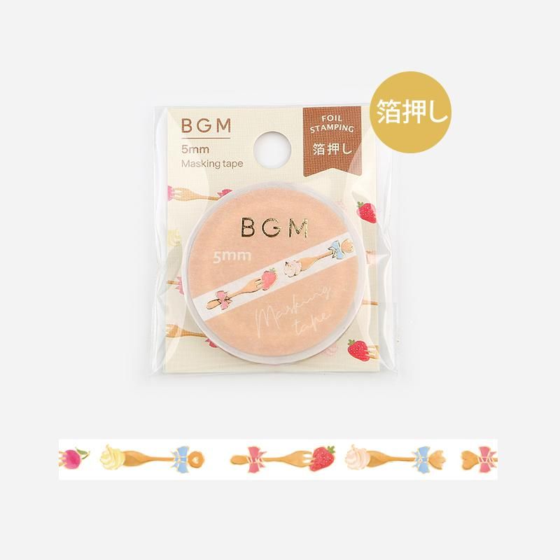 BGM(ビージーエム) マスキングテープ Life 箔押し 5mm ナイフ