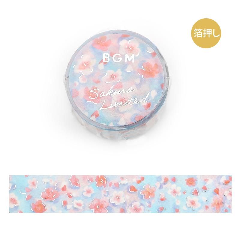 【 バラ売り可　箔押し 桜 】 BGM  マスキングテープ マスキングテープ】箔押し 2025年桜限定 20mm×5m - BGM ONLINE SHOP