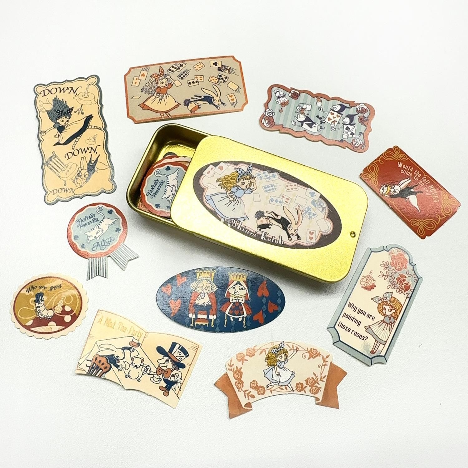 シール堂 シンジカトウ フレークシール缶 不思議なアリス