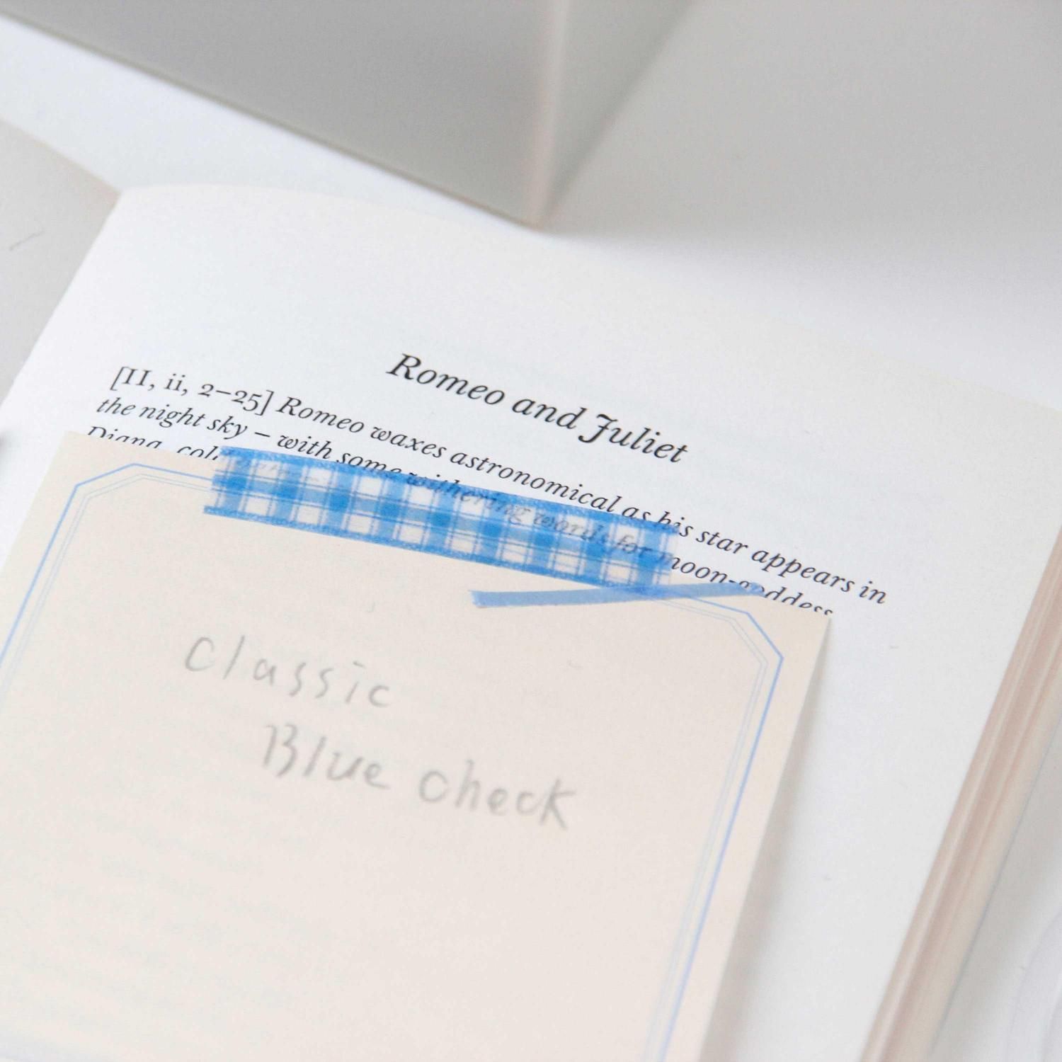 boki マスキングテープ Check Ribbon Classic Blue boki-MT-10-0002