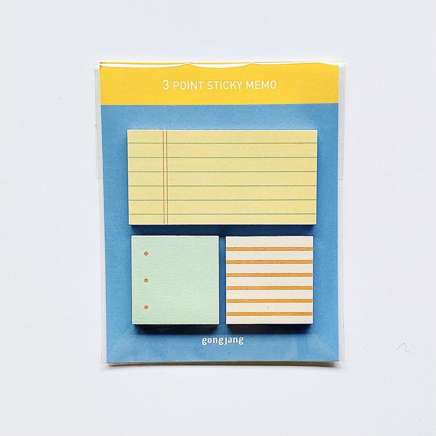 gongjang 付箋 3 point sticky memo ver.2 Beach blue 8809236161668