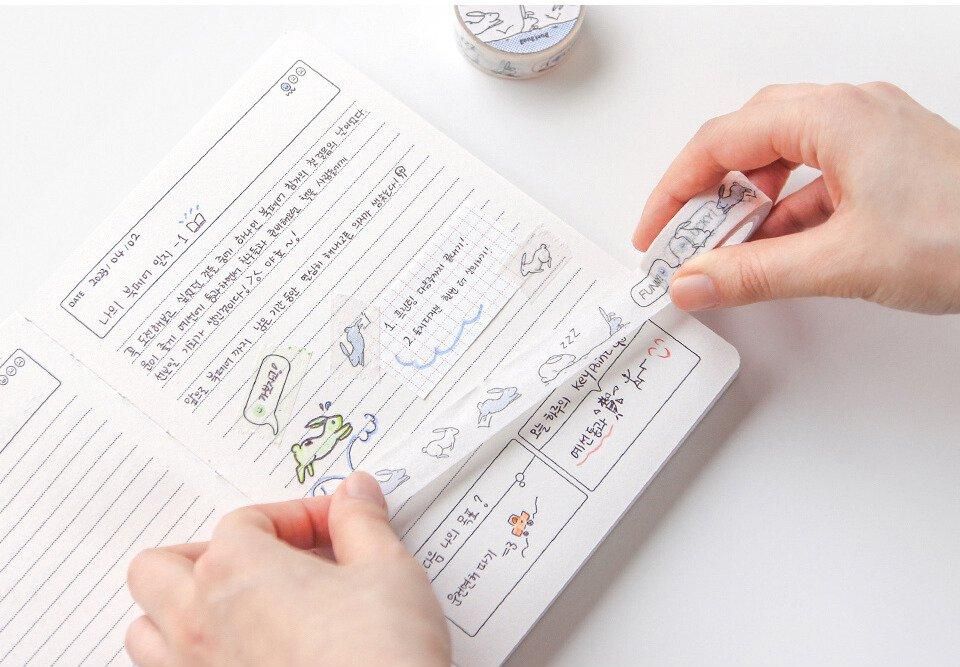 gongjang Rabbit Jump masking tape Cartoon 8809236164164
