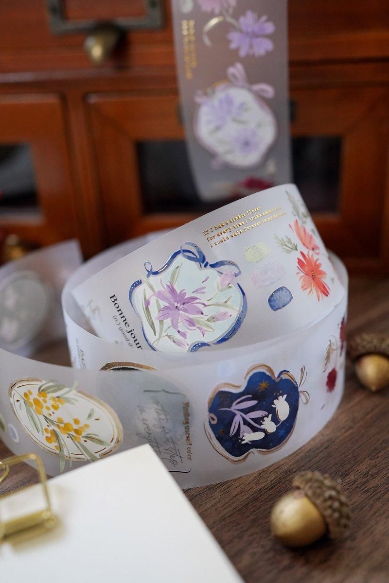 wwiinngg PETテープ Flower Decorated with Flower Language