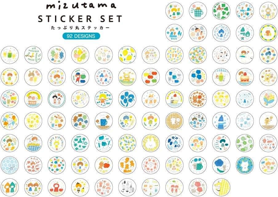 サンスター文具×mizutama たっぷり丸ステッカー B（ブルー