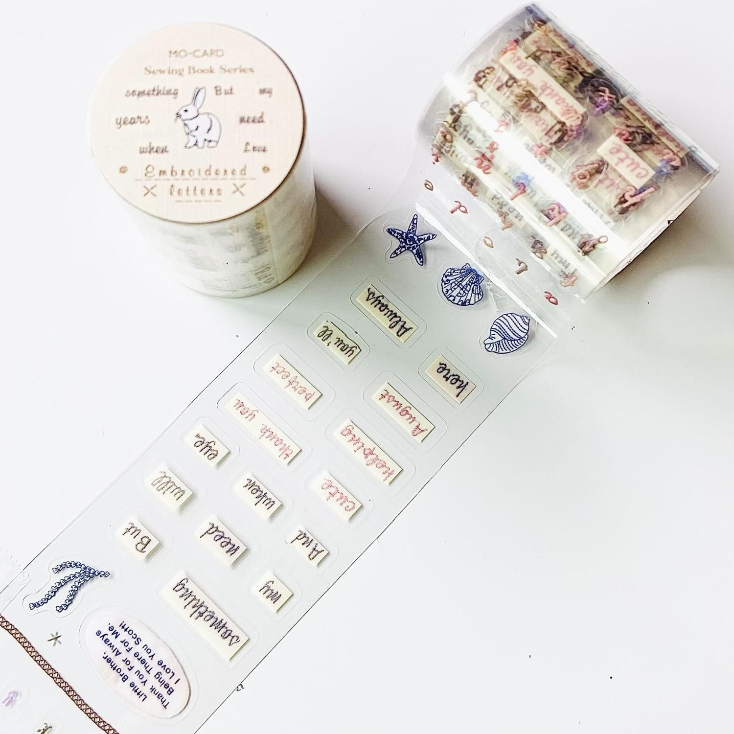 MO-CARD(陌墨) 缝纫之书系列 PETロールシール 刺绣字母 XF5817-2