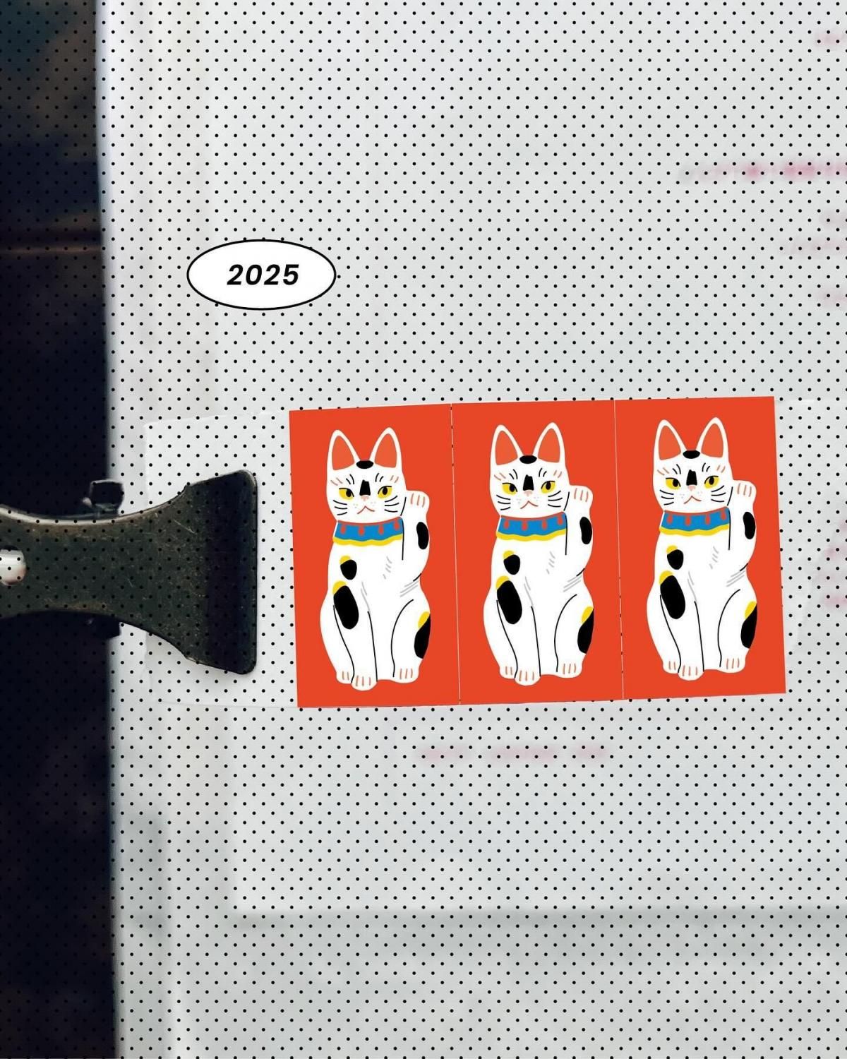 somesortoffern ラベルシール Lucky cat (red)招き猫 SR05-150