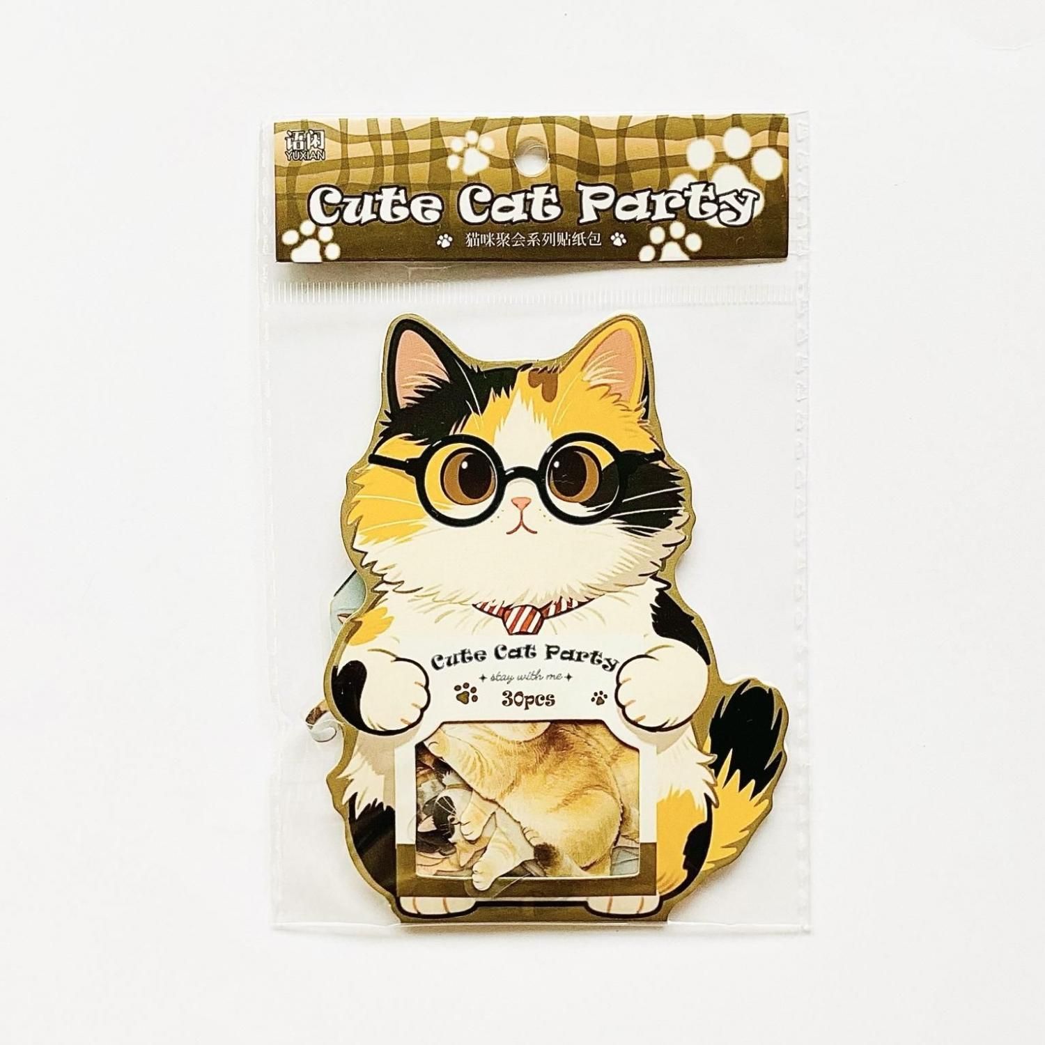 YUXIAN(语闲) 猫咪聚会 PETフレークシール 工作小猫 XF7605-3